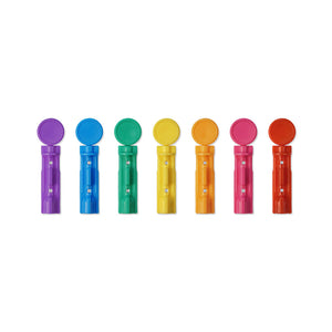 A photo of the MICROLET® Lancets which are rainbow in color