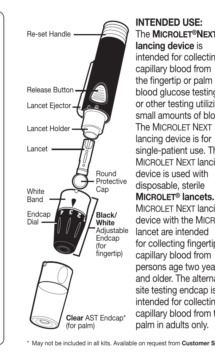 Microlet Next lancing device parts diagram