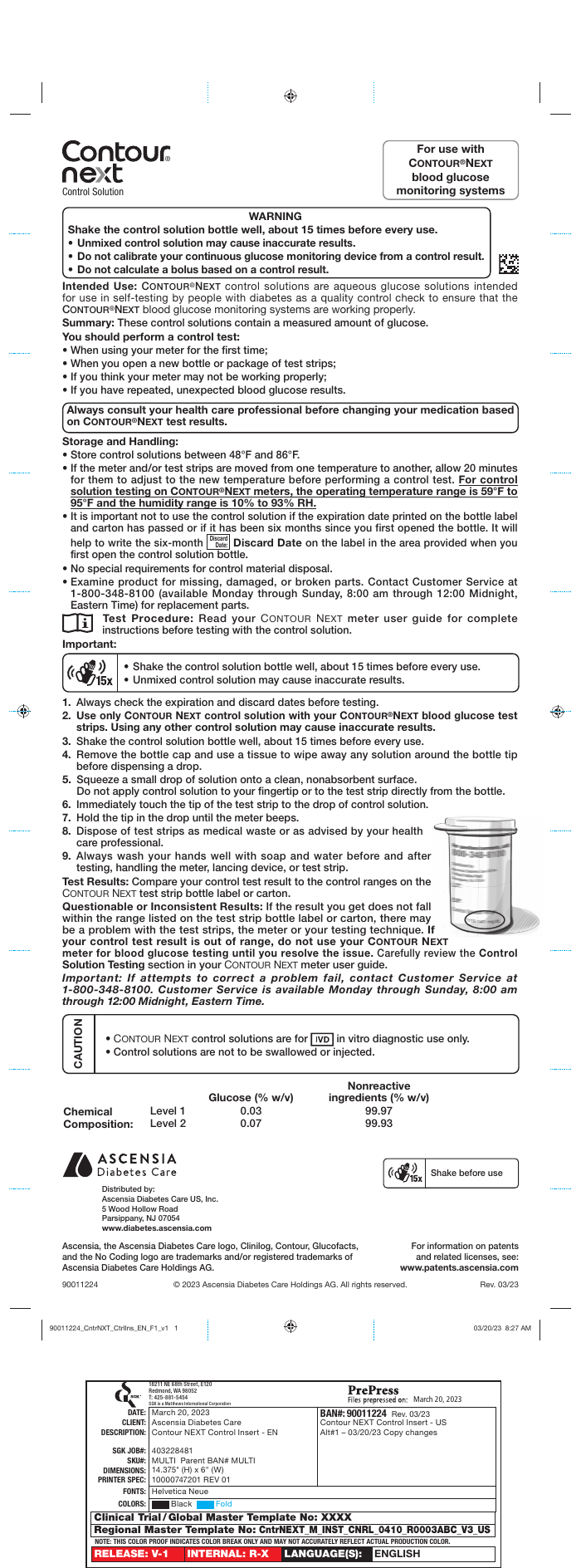 Control Solution Insert print layout
