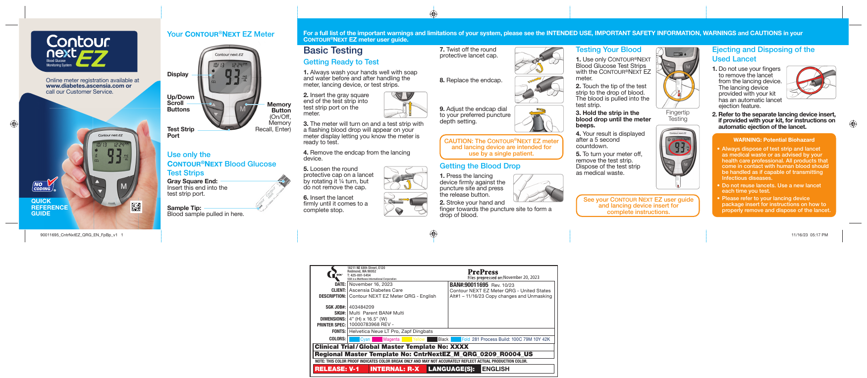 EZ Quick Reference Guide front