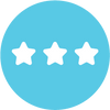 Review icon with 3 stars