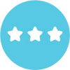 Review icon with 3 stars