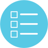 Blue survey icon
