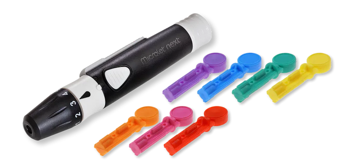 MICROLET®NEXT Lancing Device and colorful Lancets