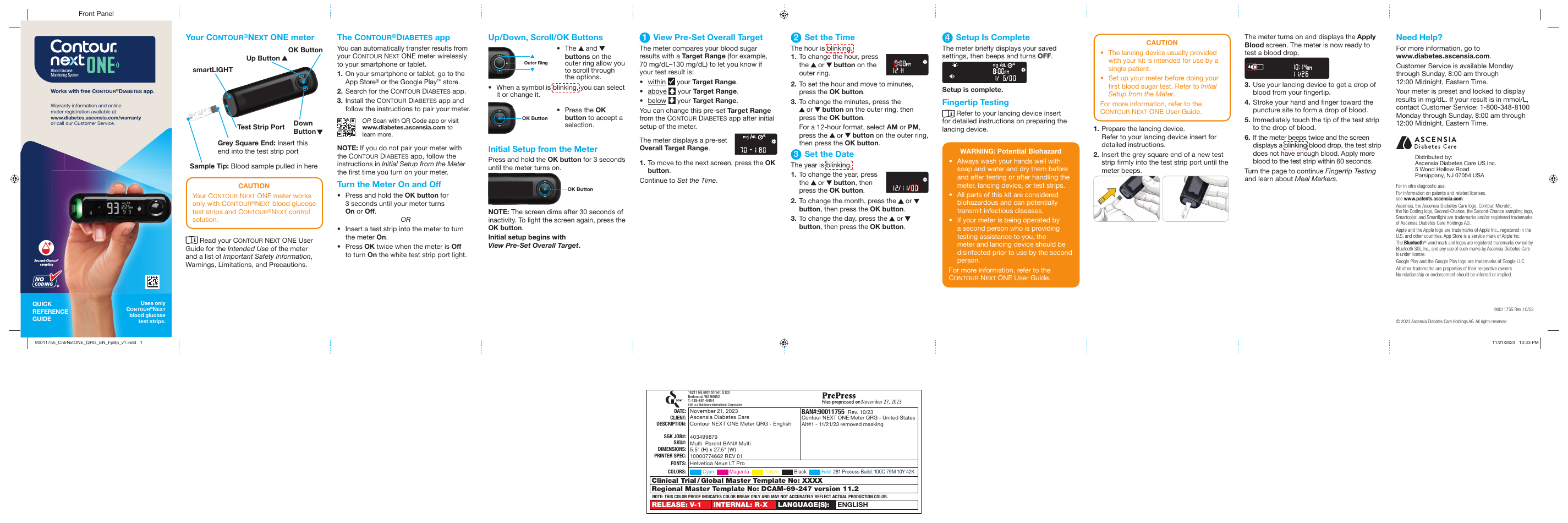 ONE Quick Reference Guide front